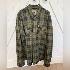 DIXXON Plaid Flannel Shirt - Olive and Black